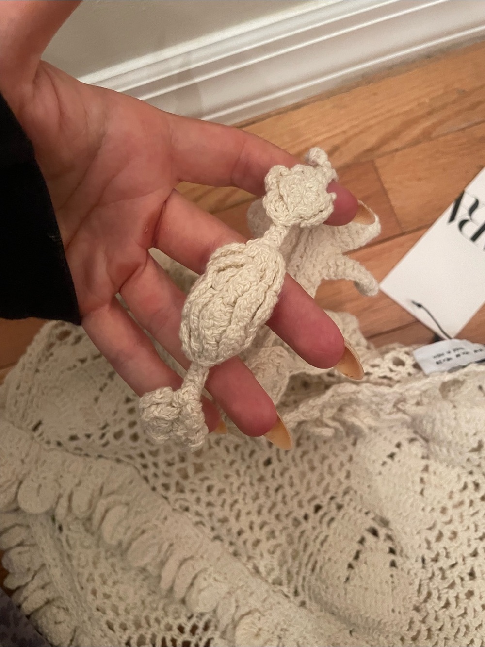 Zara Cream Crochet Flower Appliqué Tank - Picture 4 of 4